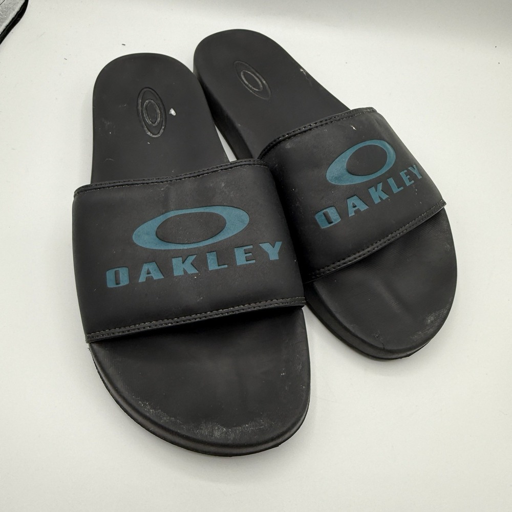 Oakley Slides Sandals Mens 10 Black Comfort Outdoors Camping Y2K
